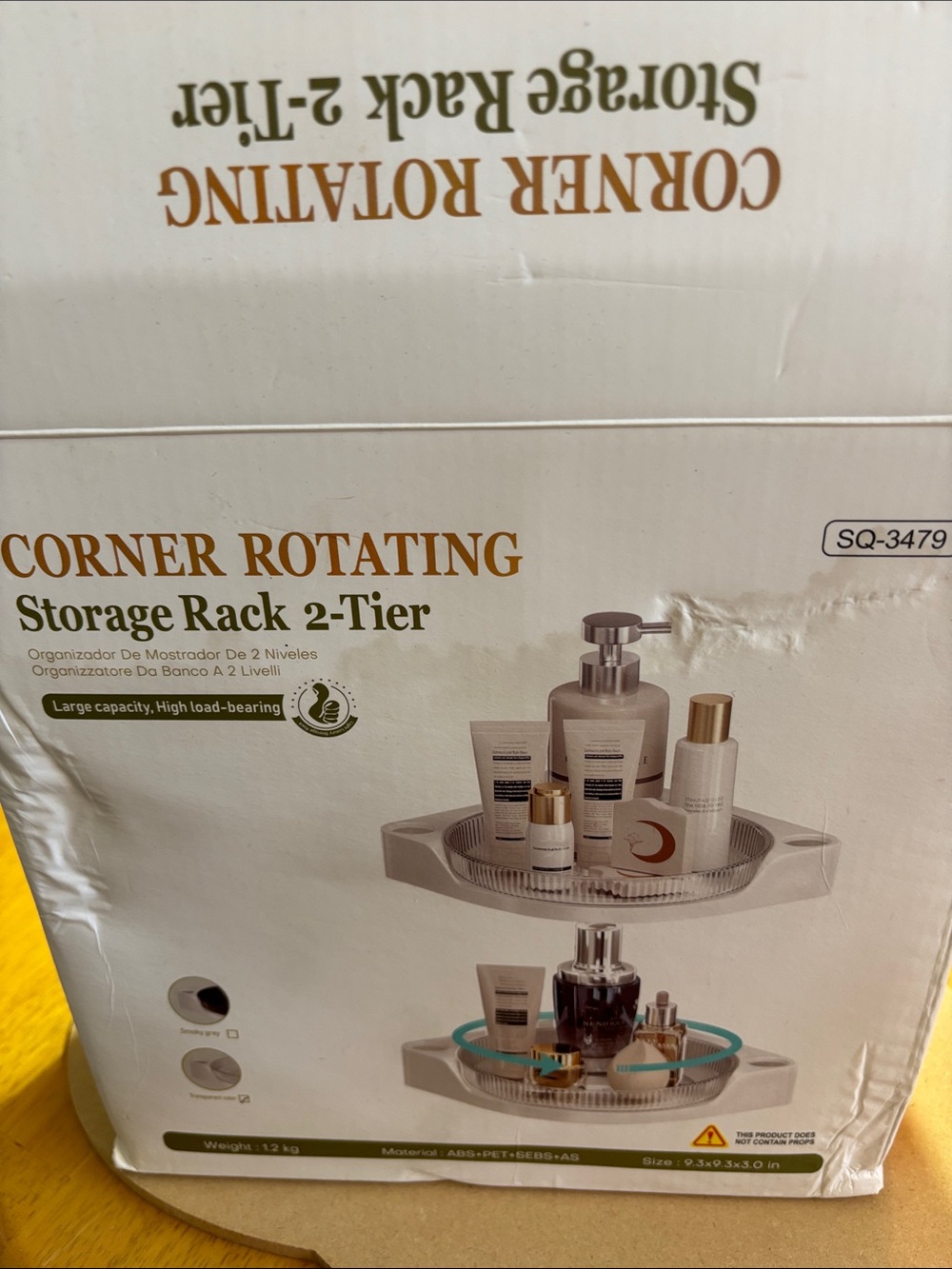 2-Tier Corner Rotating Storage Rack in White Brand New